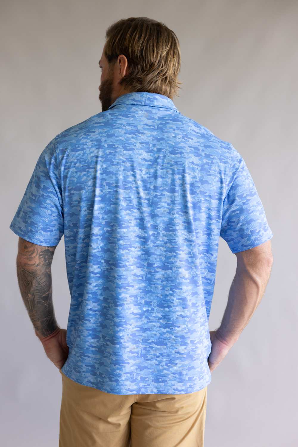 1897 Legends Camo Polo for Men in Blue | FGM209-BLUE - Image 4