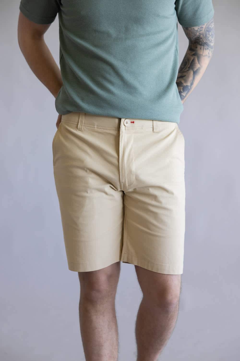 1897 Legends Freedom Shorts for Men in Pale Khaki | GS35408-PALEKHAKI - Image 2