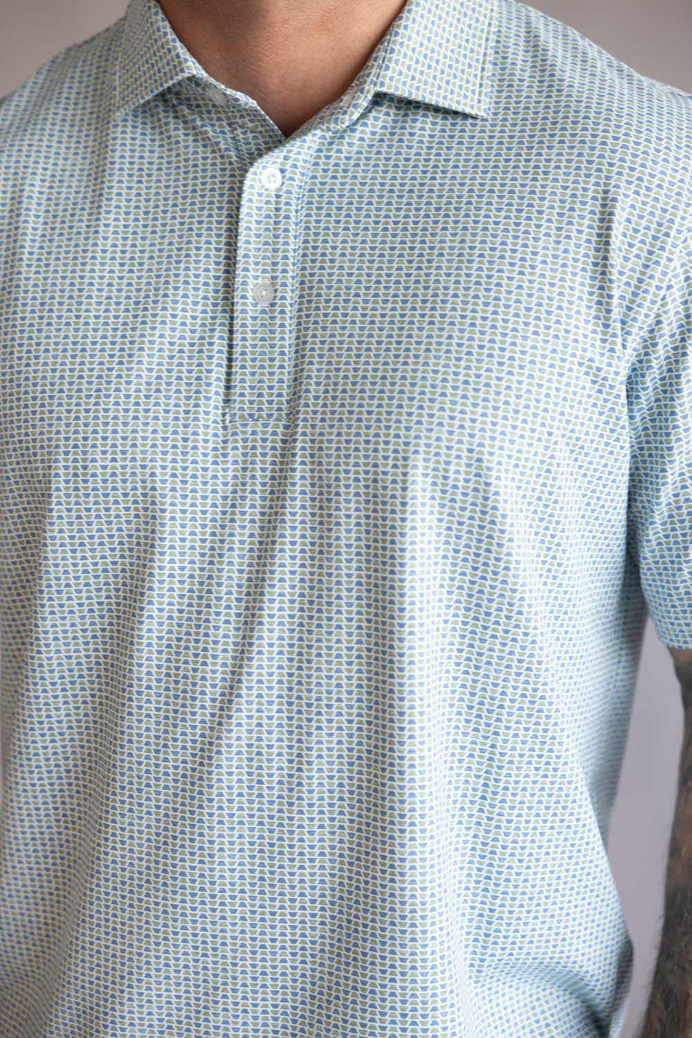 1897 Legends Geo Polo for Men in Olive Blue | FGM204-OLIVE/BLUE - Image 2