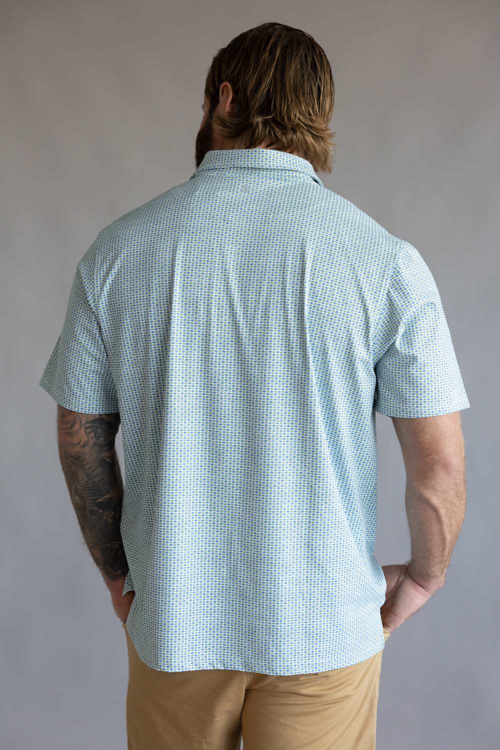 1897 Legends Geo Polo for Men in Olive Blue | FGM204-OLIVE/BLUE - Image 3
