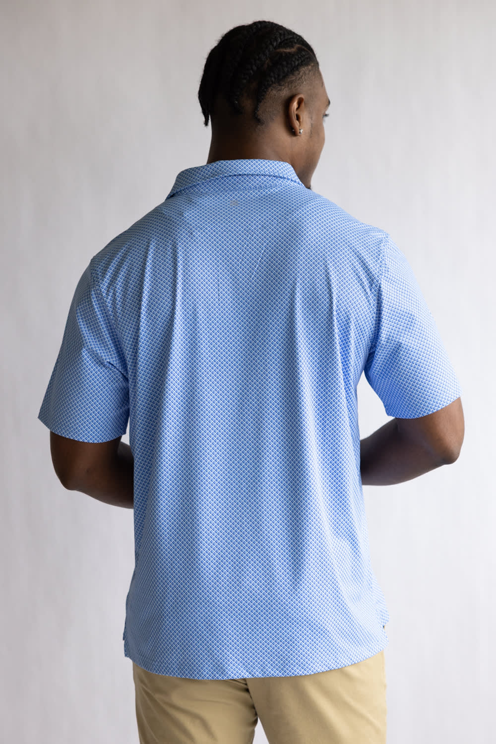 1897 Legends Geometric Polo for Men in Blue | FGM206-BLUE - Image 3