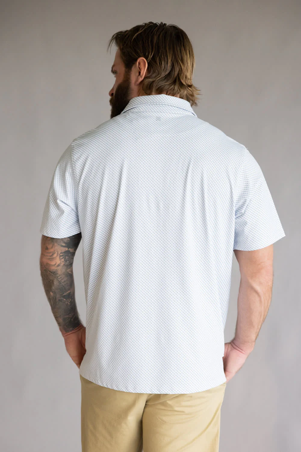 1897 Legends Geometric Polo for Men in Silver | FGM206-SILVER - Image 4