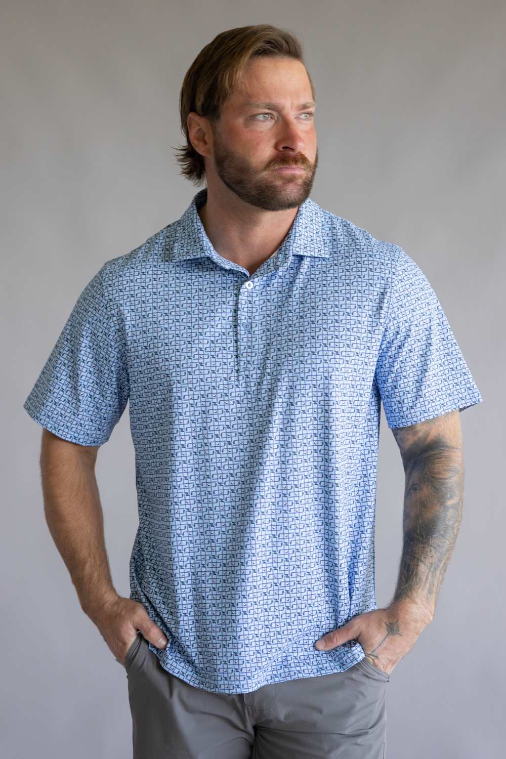 1897 Legends Golf Clubs Polo for Men in Blue | FGM212-BLUE - Image 4