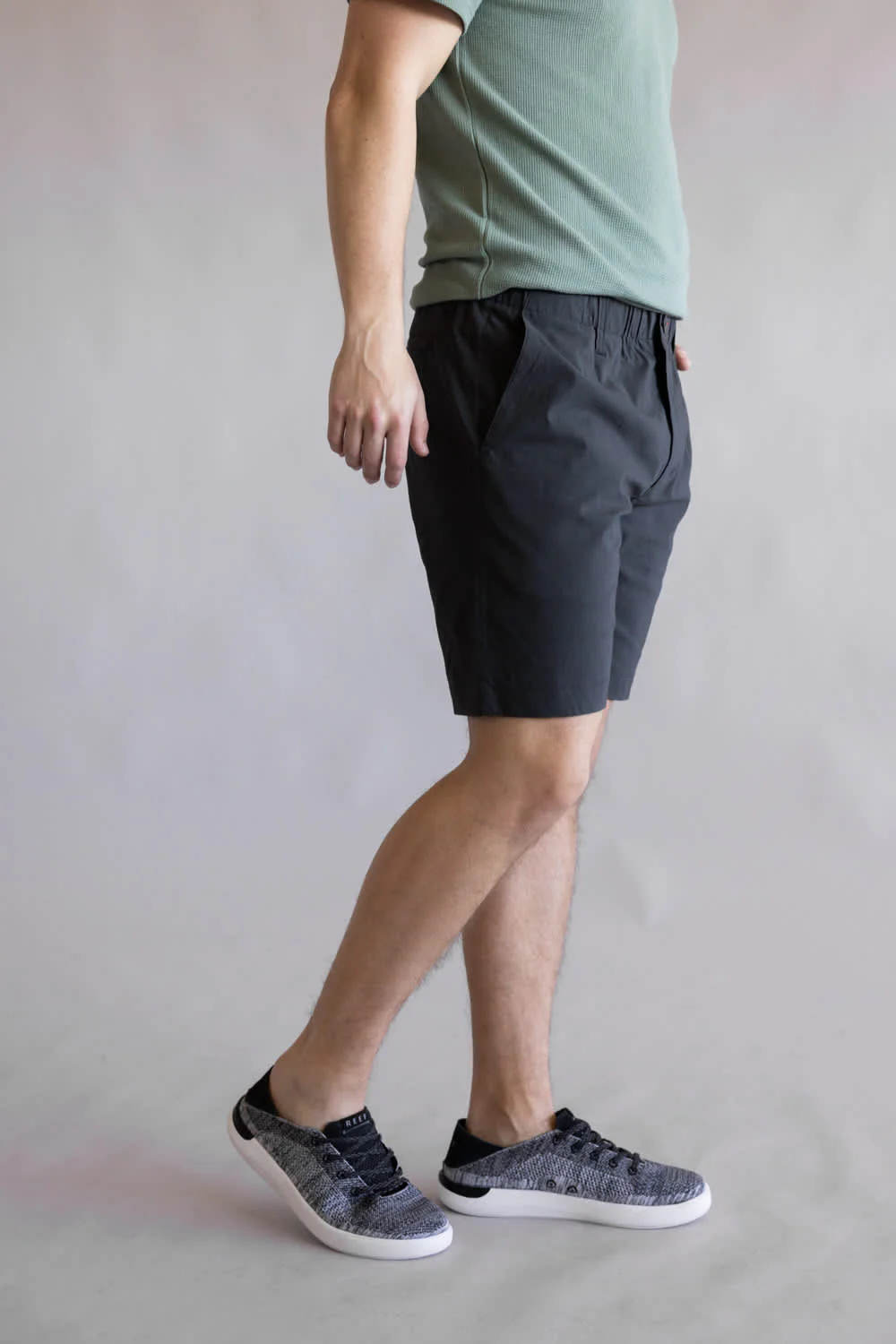 1897 Legends Pull On 8” Shorts for Men in Dark Grey/Black | GS345A08-MOONLESSLIGHT - Image 5