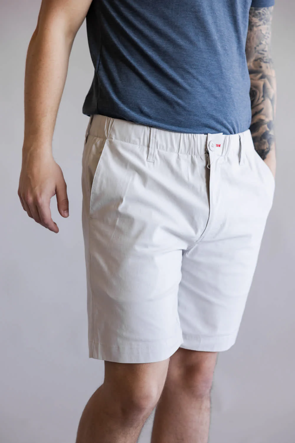 1897 Legends Pull On 8” Shorts for Men in Grey | GS345A08-QUIETGRAY - Image 2