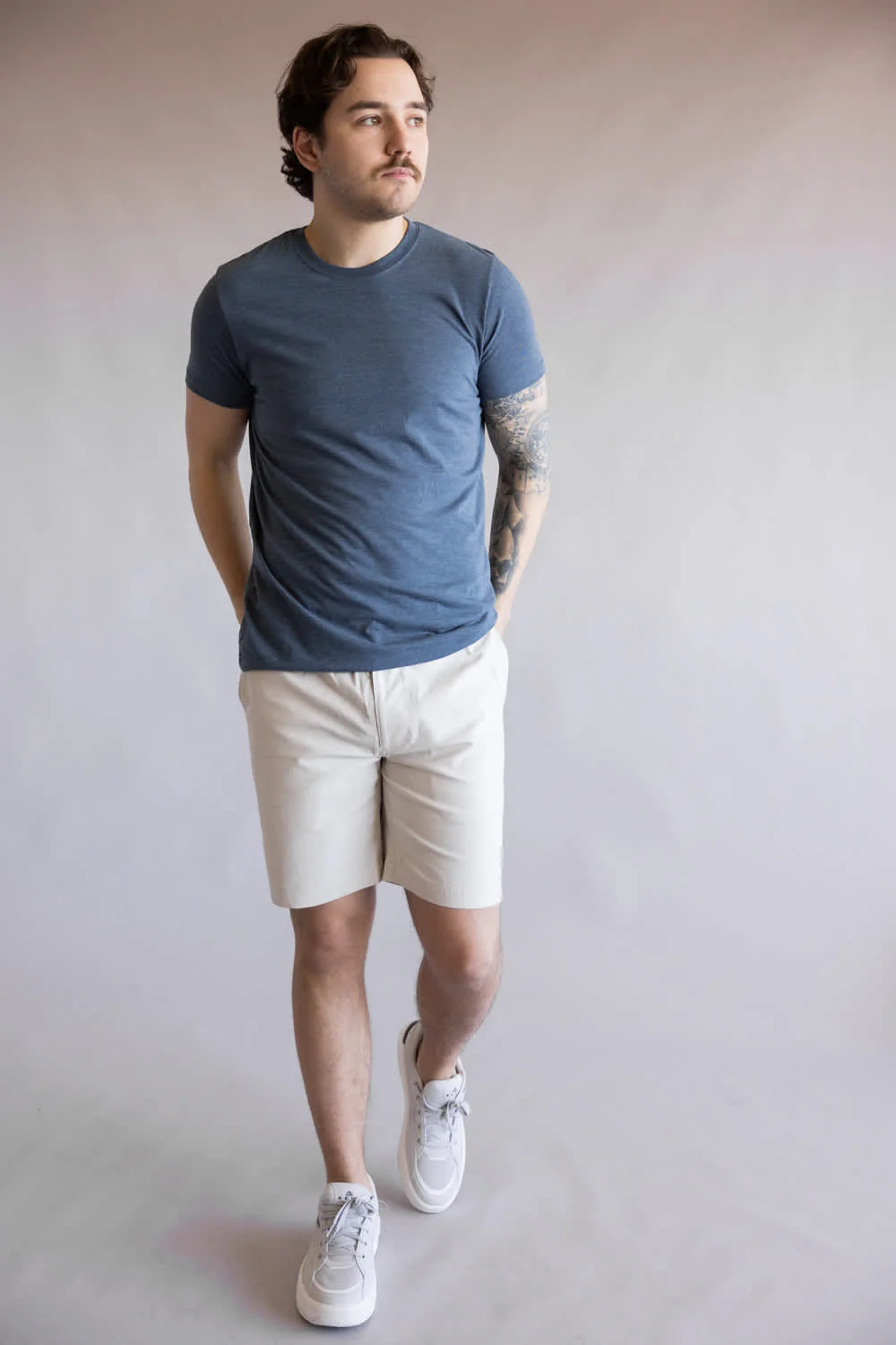 1897 Legends Pull On 8” Shorts for Men in Pelican | GS345A08-PELICAN - Image 2