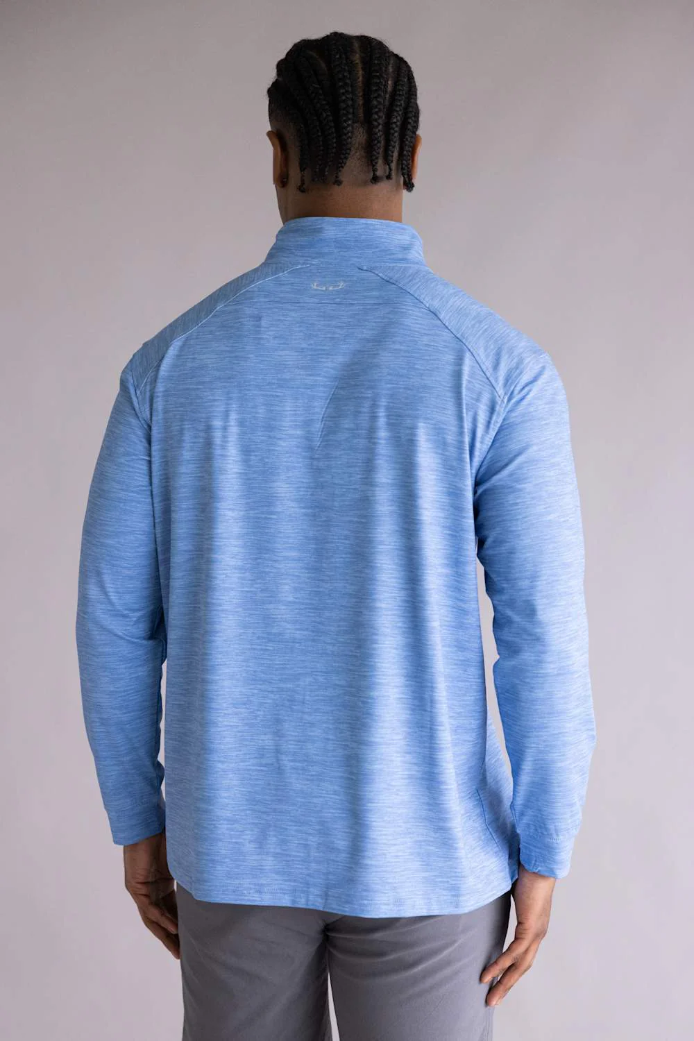 1897 Legends Striped Quarter Zip Pullover for Men in Blue | FGM205-BLUE - Image 3