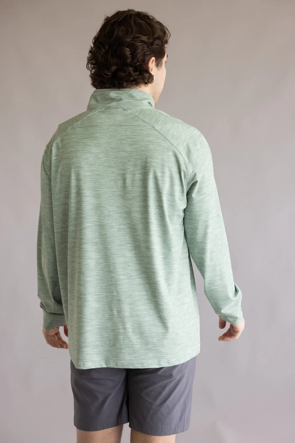 1897 Legends Striped Quarter Zip Pullover for Men in Green | FGM205-GREEN - Image 2