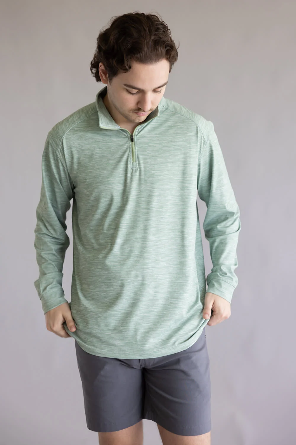 1897 Legends Striped Quarter Zip Pullover for Men in Green | FGM205-GREEN - Image 4