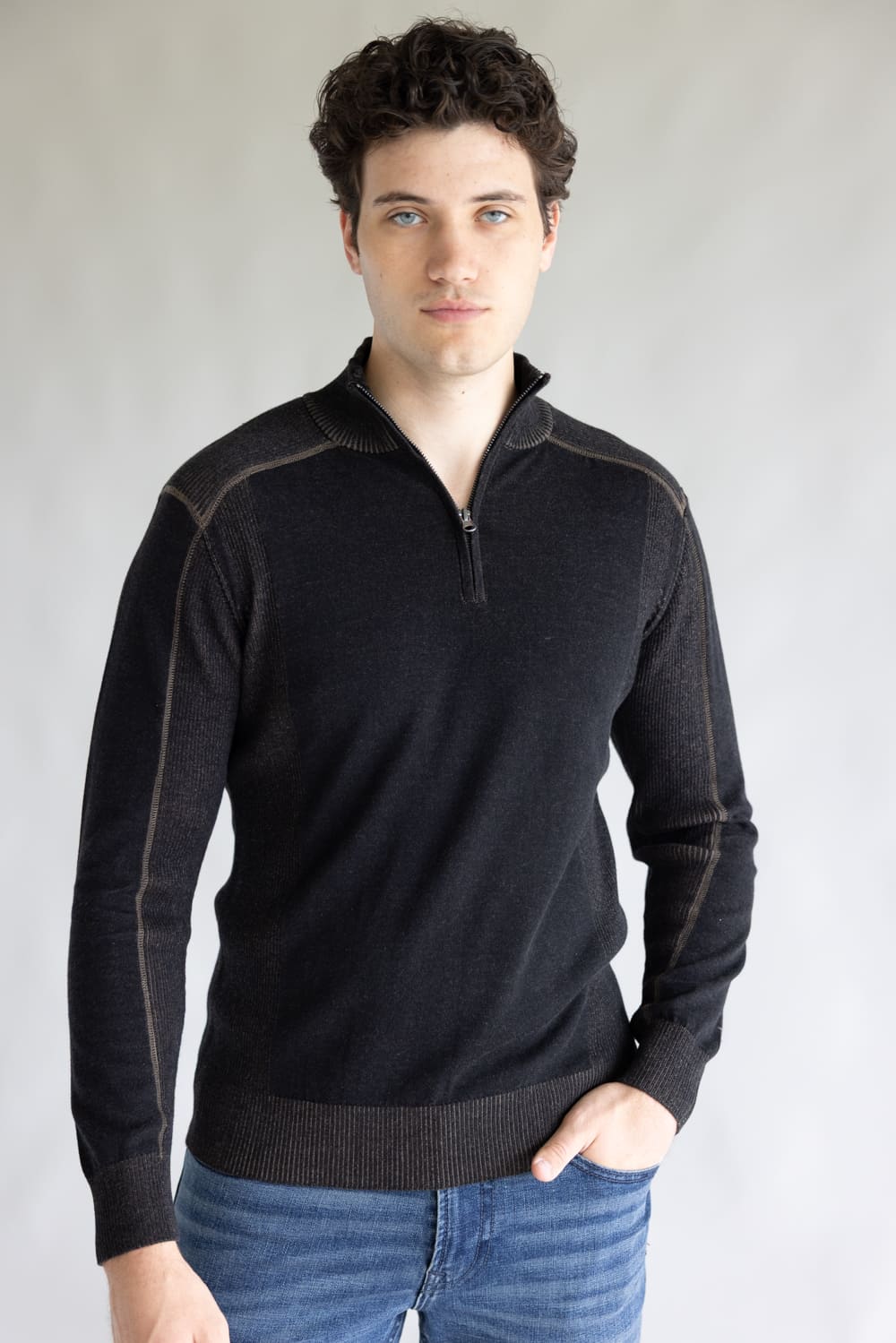 1897 Original 1/4 Zip Mock Neck Sweater for Men - Image 2