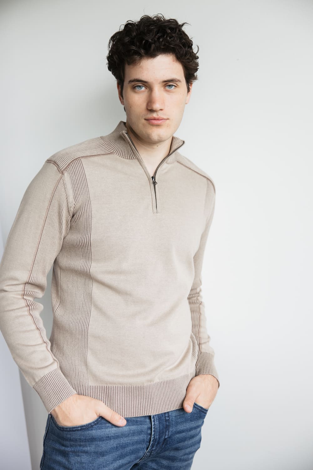 1897 Original 1/4 Zip Mock Neck Sweater for Men - Image 3