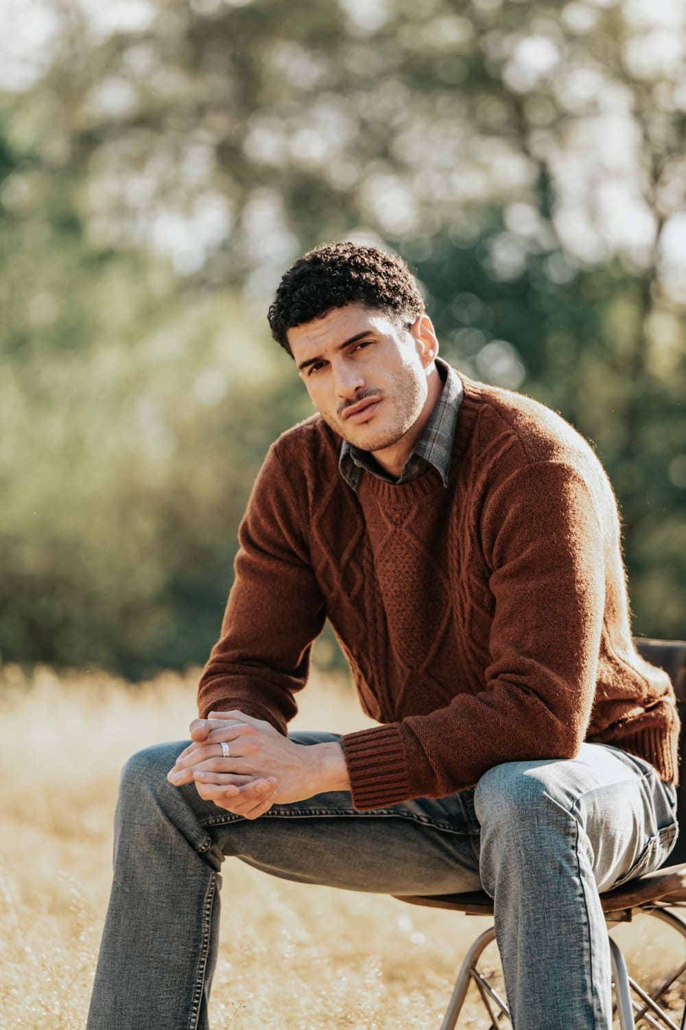 1897 Original Cable Crew Sweater for Men in Tortoise Shell | 2566GL-TORTOISESHELL - Image 5