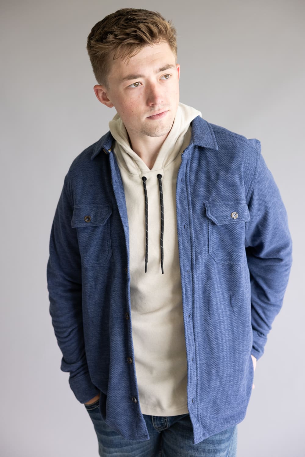 1897 Original Fleece Shirt Jacket for Men in Indigo | XT8163GL-INDIGO - Image 2