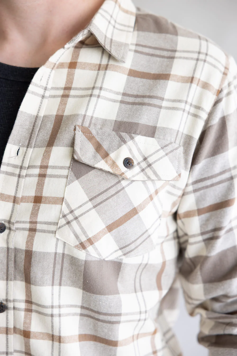 1897 Original Plaid Flannel Shirt for Men in Mocha | 7WV7169M-MOCHA - Image 3