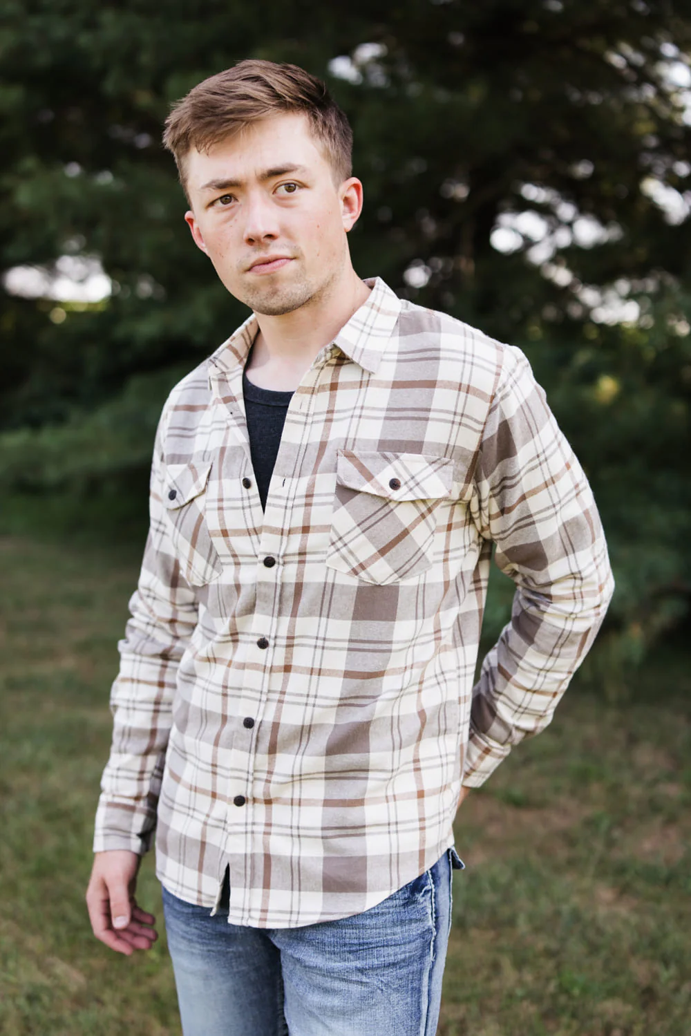 1897 Original Plaid Flannel Shirt for Men in Mocha | 7WV7169M-MOCHA - Image 4