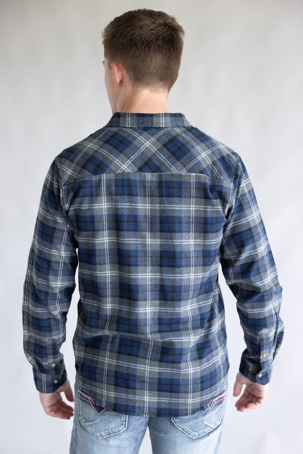 1897 Original Plaid Flannel Shirt for Men in Navy | 7WV7260M-NAVY - Image 3