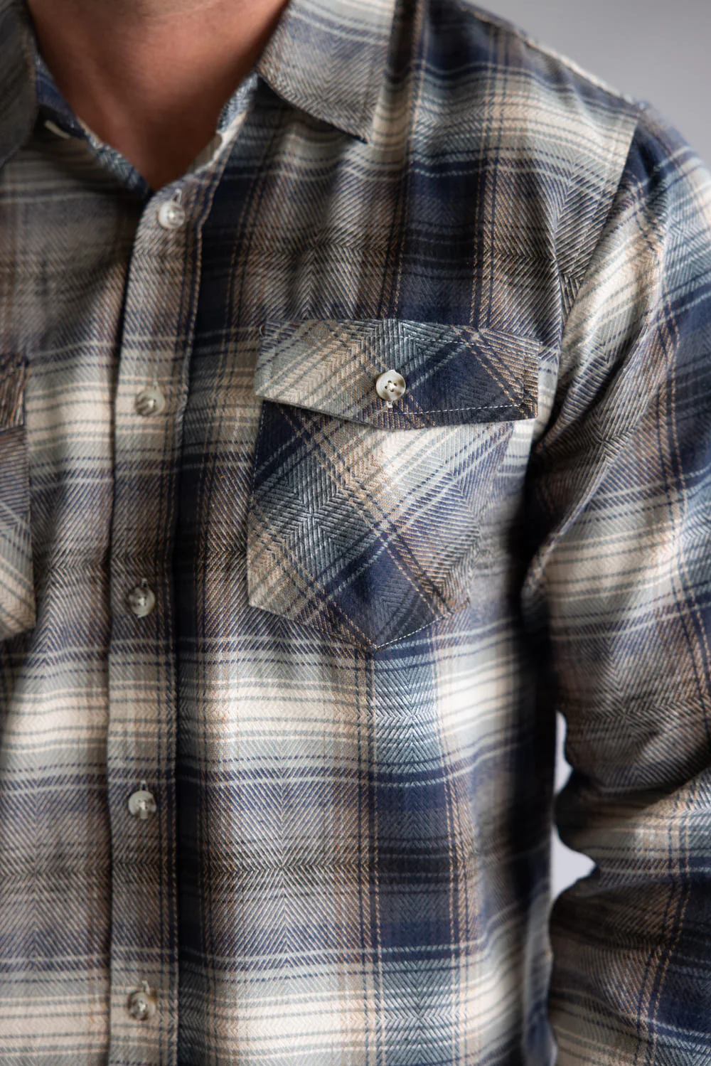 1897 Original Plaid Flannel Shirt for Men in Navy Green | 7WV7046M-NAVY - Image 3