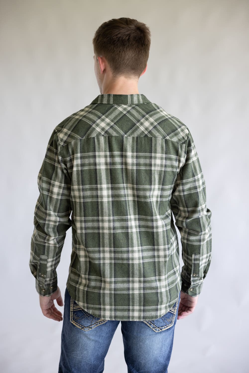 1897 Original Plaid Flannel Shirt for Men in Olive Green | 7WV7258M-OLIVE - Image 3
