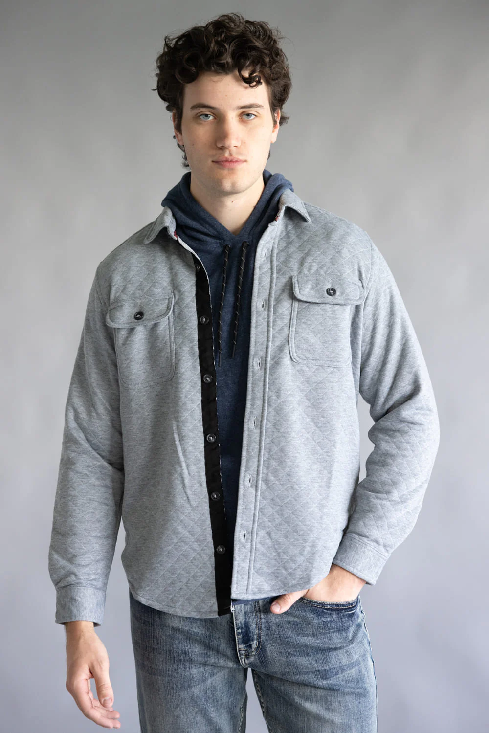 1897 Original Quilted Shirt Jacket for Men in Grey | XT8141GL-GREY - Image 3