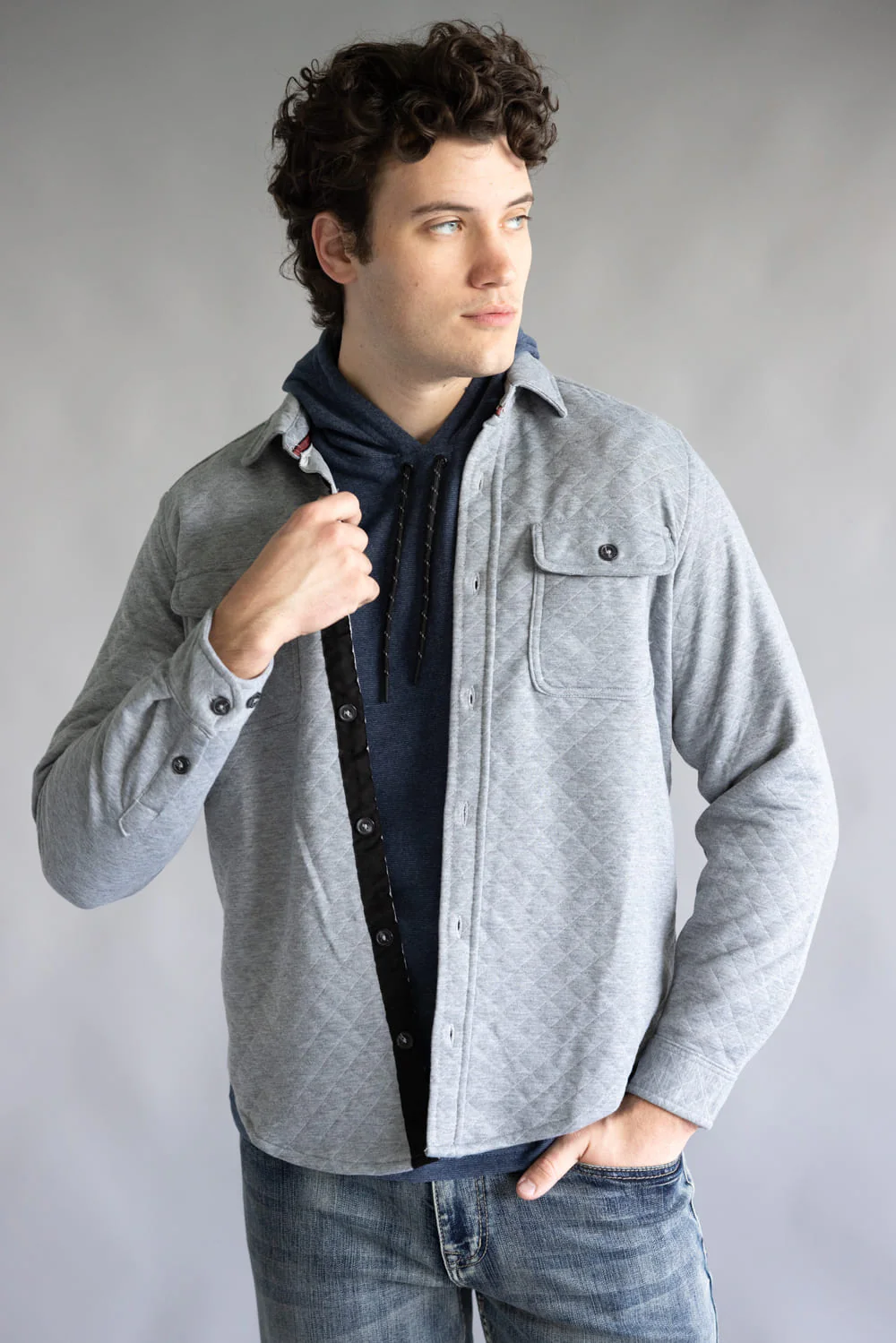 1897 Original Quilted Shirt Jacket for Men in Grey | XT8141GL-GREY - Image 4