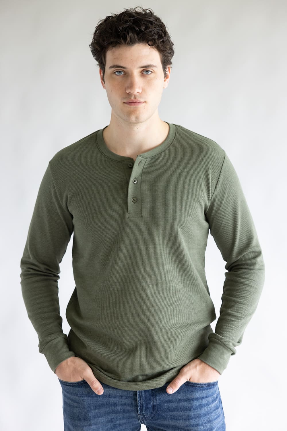1897 Original Solid Henley Thermal Long Sleeve Shirt for Men - Image 3
