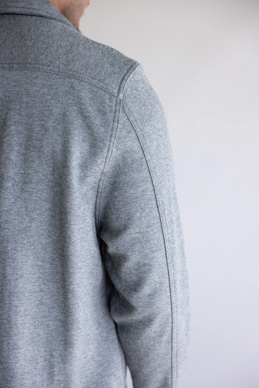 1897 Original Solid Knit Shacket for Men in Charcoal | 5PJ2512M-CHARCOAL - Image 4