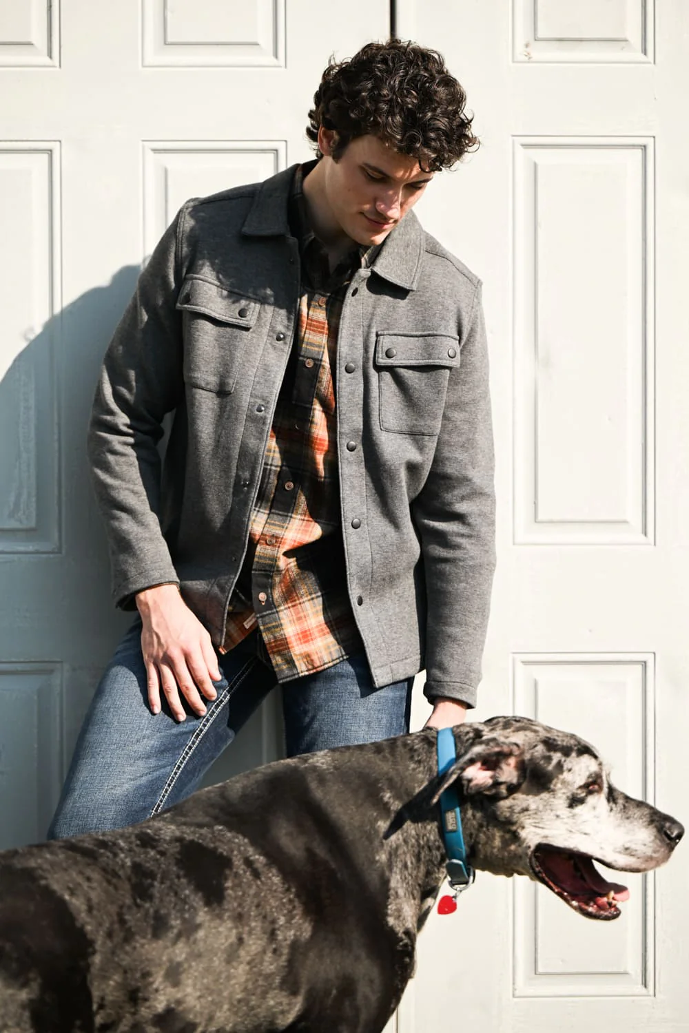 1897 Original Solid Knit Shacket for Men in Charcoal | 5PJ2512M-CHARCOAL - Image 5
