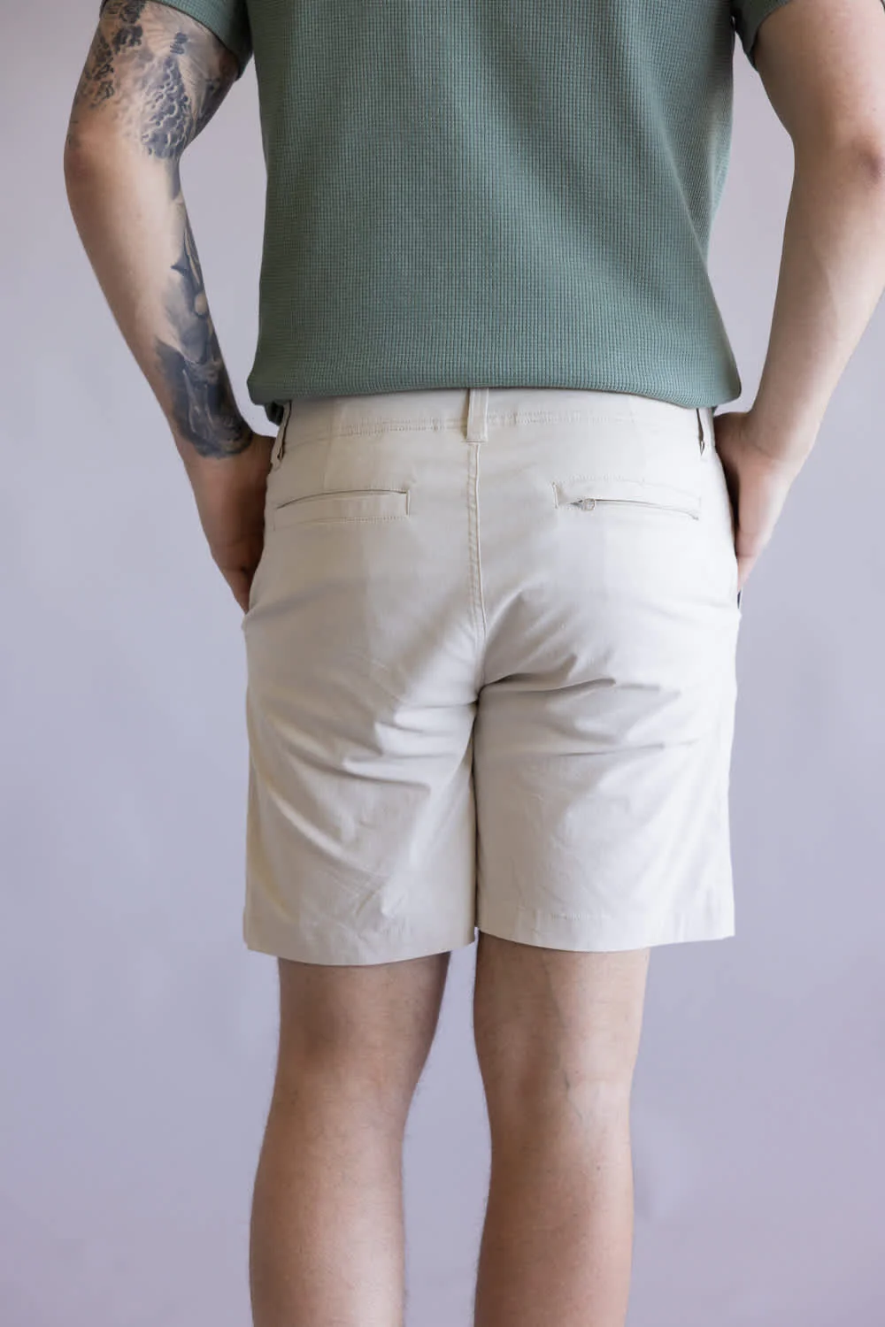 1897 Original Stretch Cotton Shorts for Men in Pelican | GS36808-PELICAN - Image 5