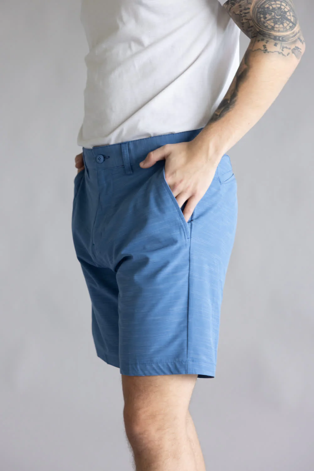 1897 Original Stretch Hybrid Shorts for Men in Cobalt | XU9823S-GL COBALT - Image 2