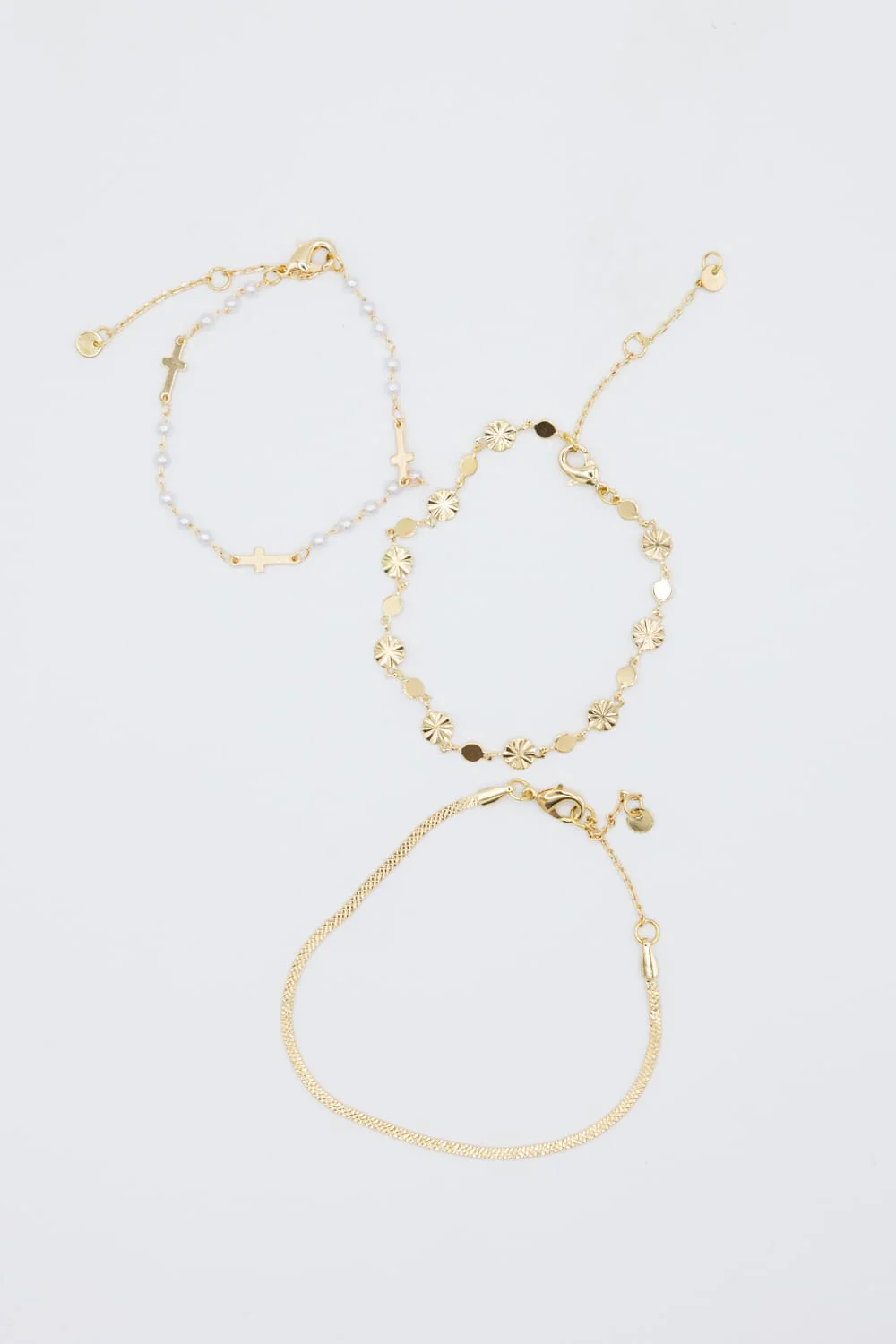 3 Piece Charm Bracelet Set in Gold | JBB176 GDCRM - Image 2