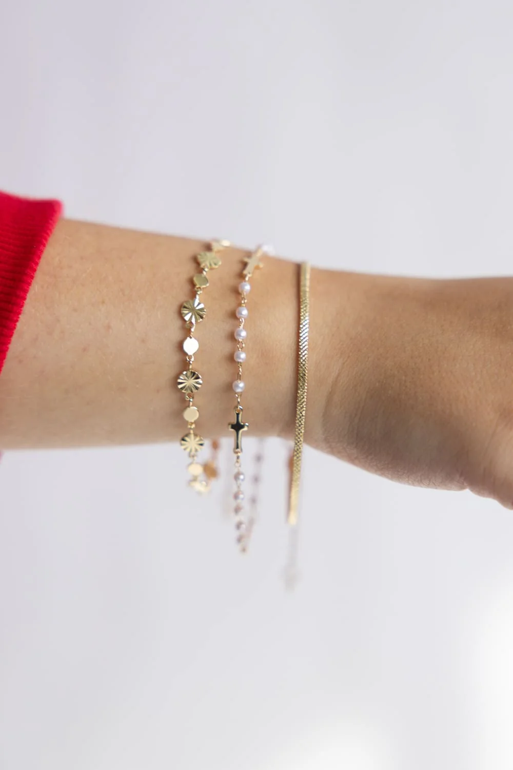 3 Piece Charm Bracelet Set in Gold | JBB176 GDCRM - Image 3