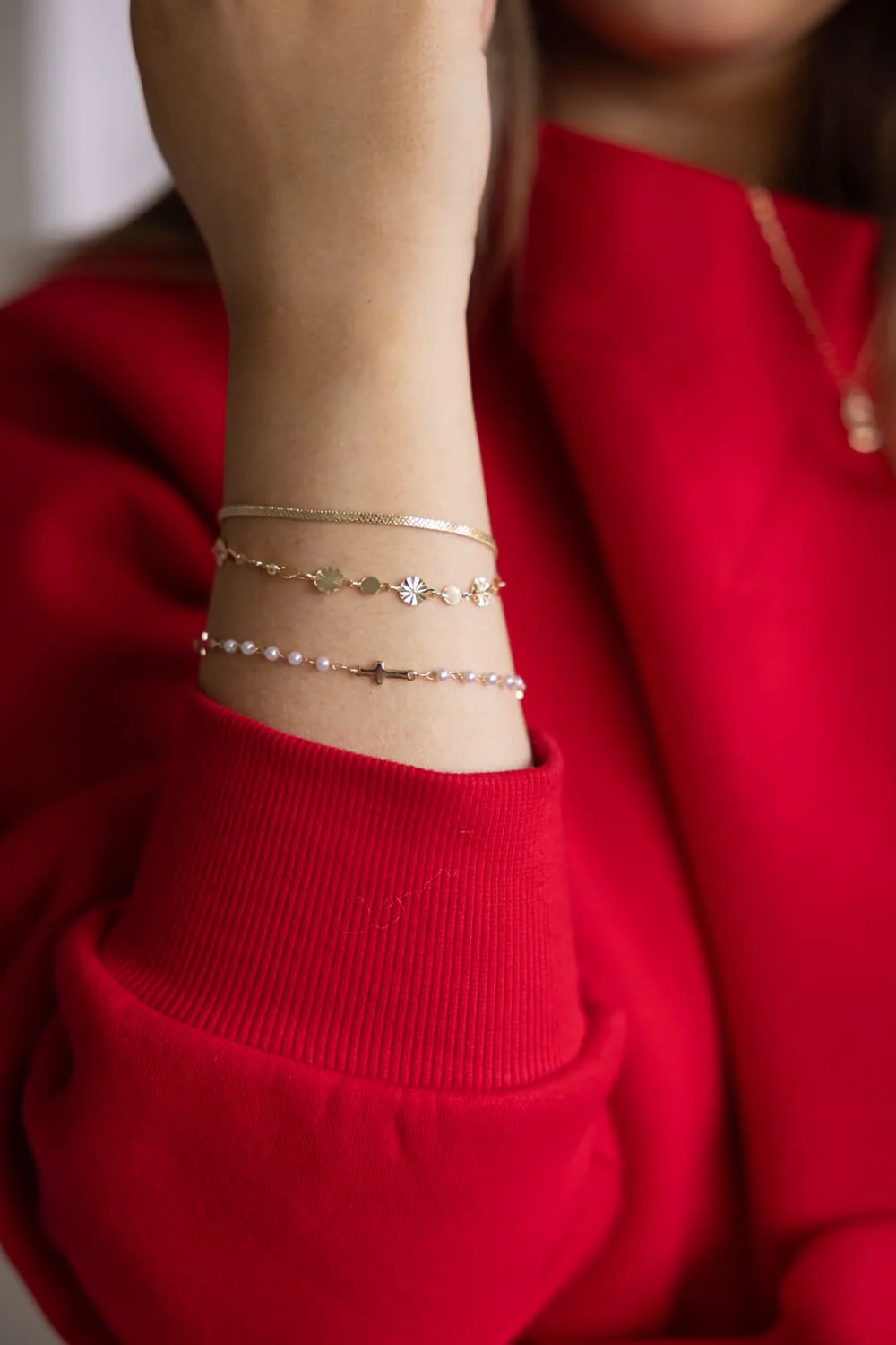 3 Piece Charm Bracelet Set in Gold | JBB176 GDCRM - Image 5