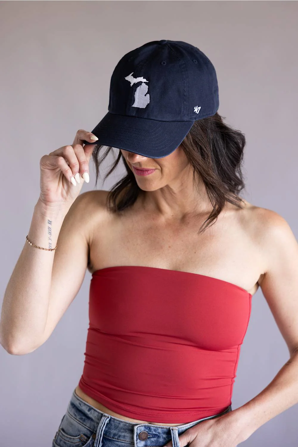 47 Michigan Icon Clean Up Hat in Navy | XST-RGW26GWSNL-NY - Image 5