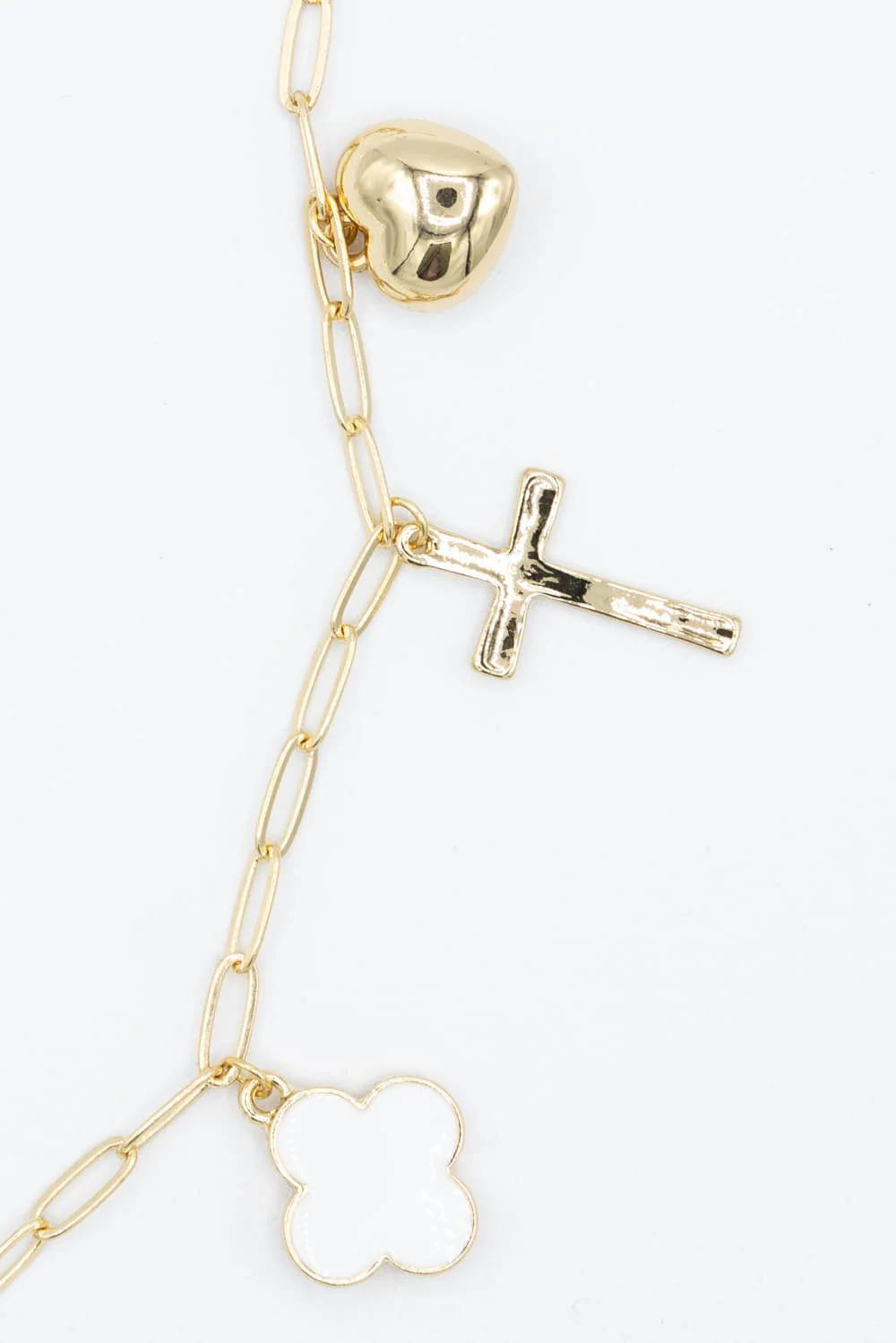 7 Charm Necklace in White Gold | NNA216GDWHT - Image 3