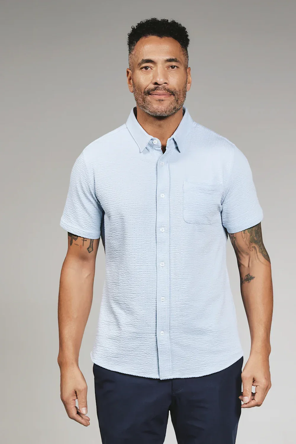 7Diamonds Bennet Shirt for Men in Ice Blue | SMK-7512 ICEBLUESEER - Image 3