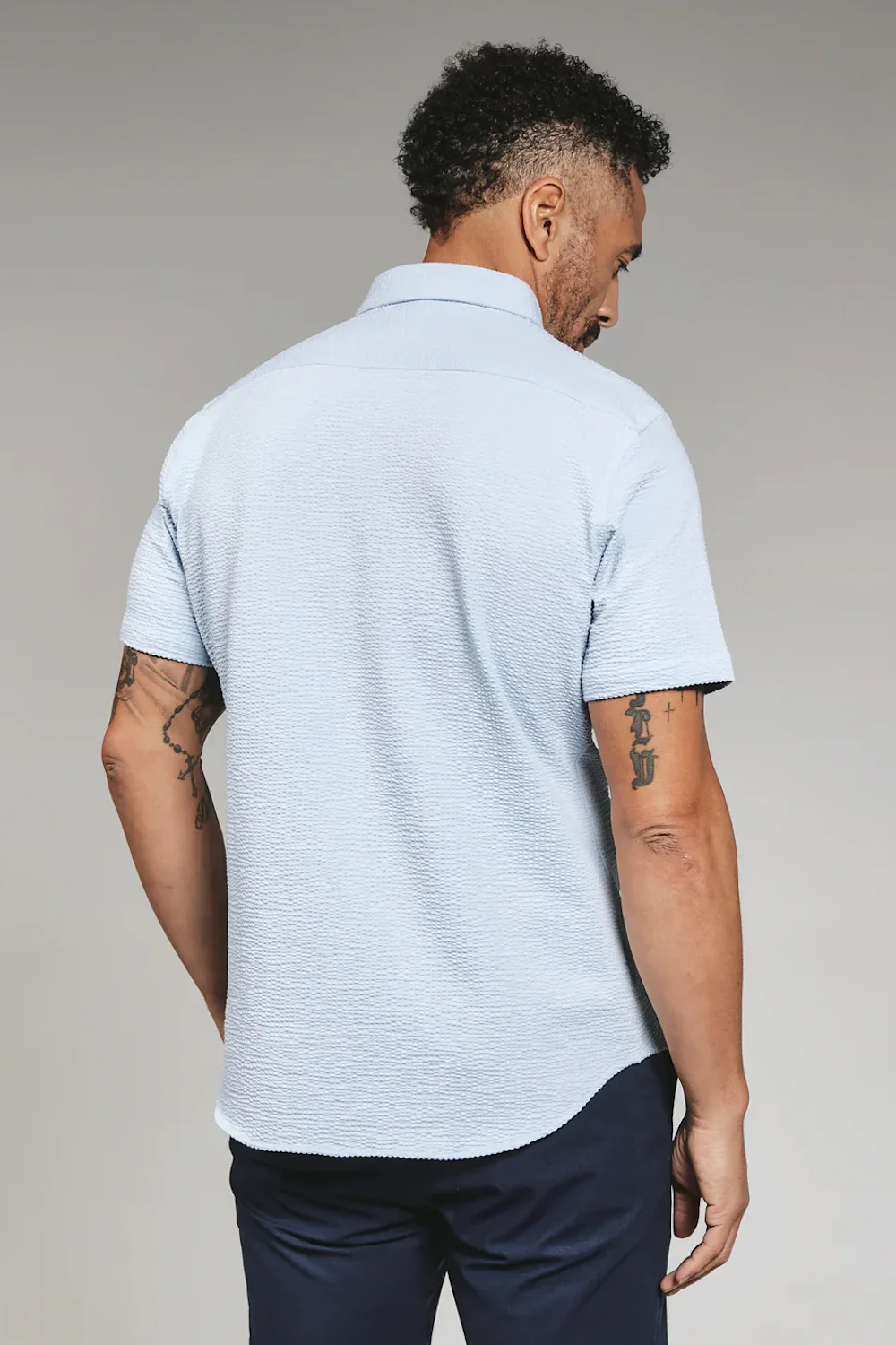 7Diamonds Bennet Shirt for Men in Ice Blue | SMK-7512 ICEBLUESEER - Image 4