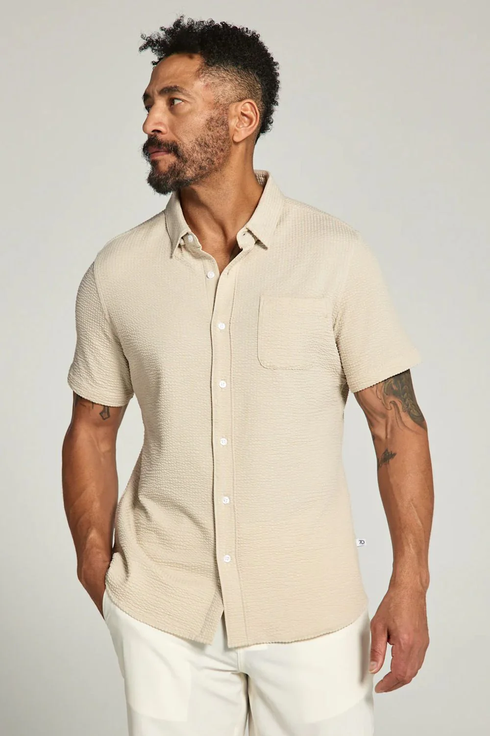 7Diamonds Bennet Shirt for Men in Tan | SMK-7512 TAN - Image 2