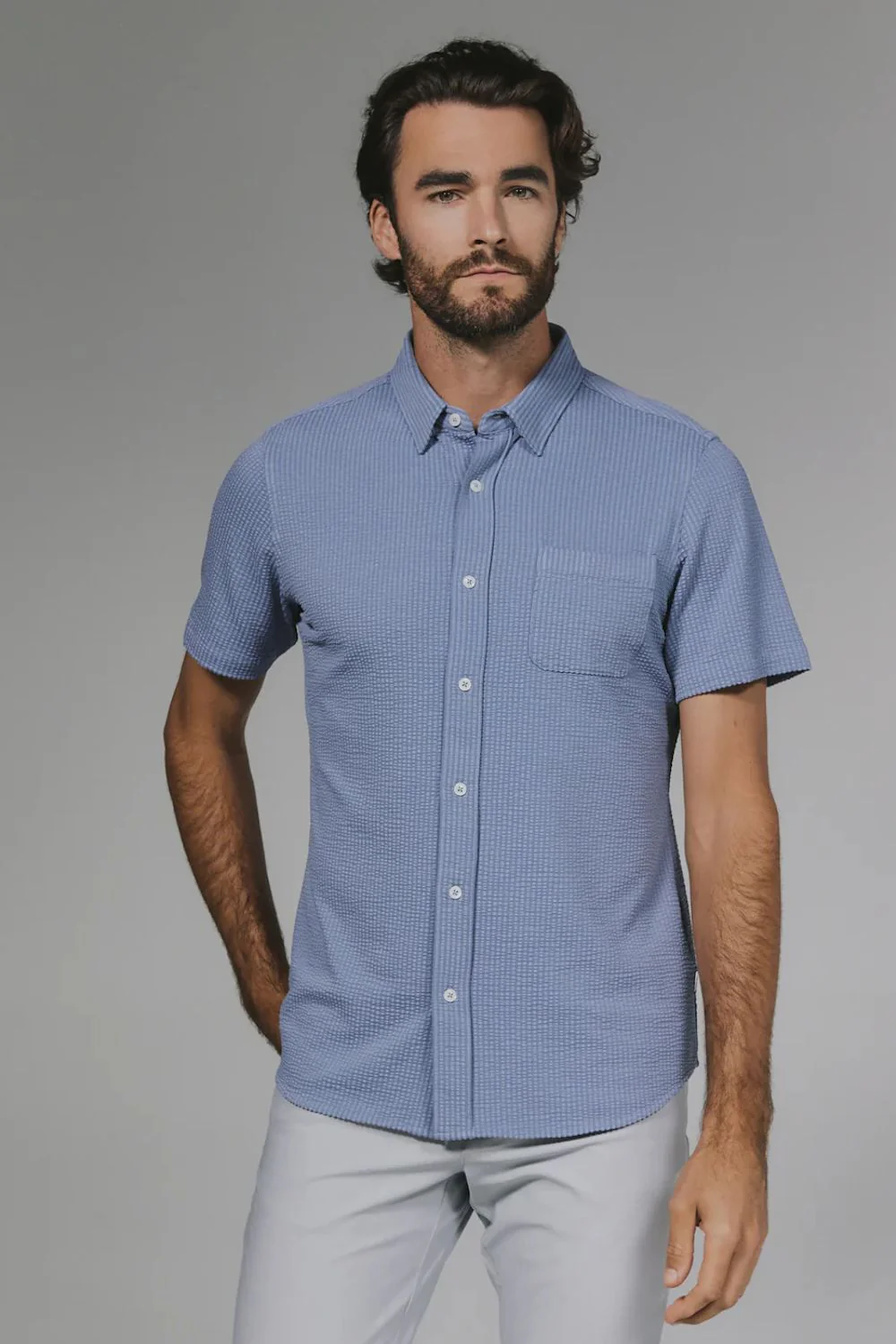 7Diamonds Bennet Shirt for Men in Thundercloud | SMK-7512-THUNDERCLOUD SEER - Image 2