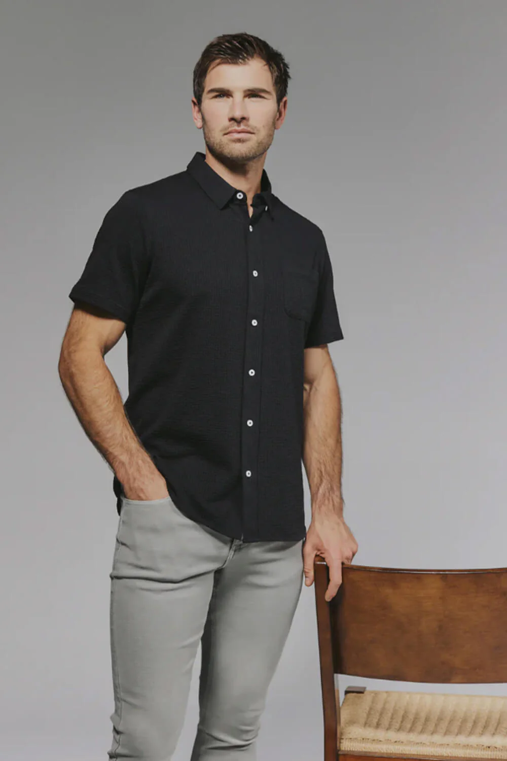 7Diamonds Bennet Shirt for Men in Black | SMK-7512 BLACKSEER - Image 5