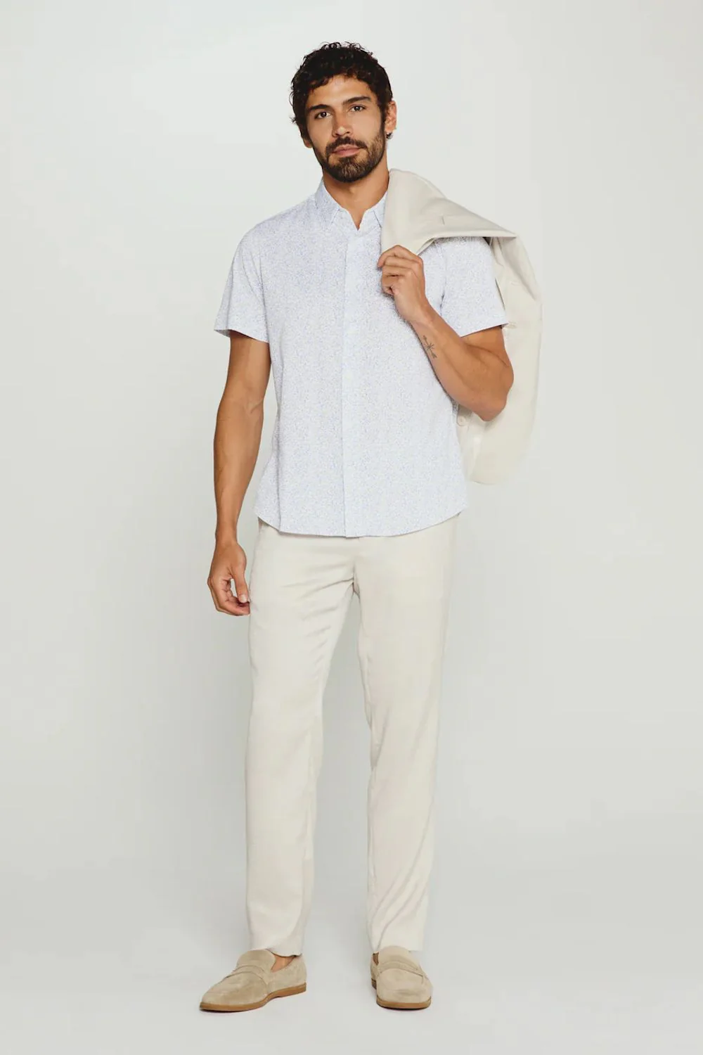 7Diamonds Costra Shirt for Men in White | SMK-8279 WHITE - Image 3