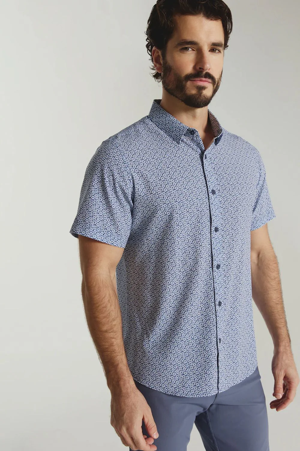 7Diamonds Jace Shirt for Men in Navy | SMK-8277 NAVY - Image 3