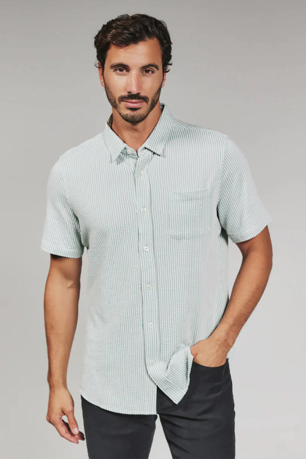 7Diamonds Keaton Striped Shirt for Men - Image 3