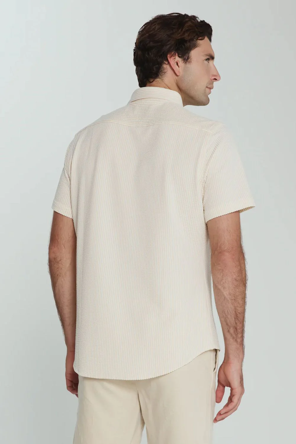 7Diamonds Keaton Striped Shirt for Men in Desert | SMK-7519 DESERT - Image 4