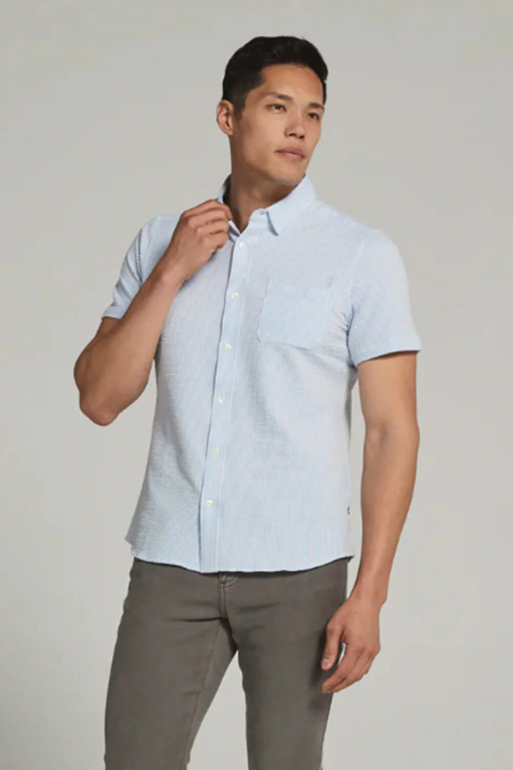 7Diamonds Keaton Striped Shirt for Men in Blue | SMK-7519 BLUE SEER - Image 4