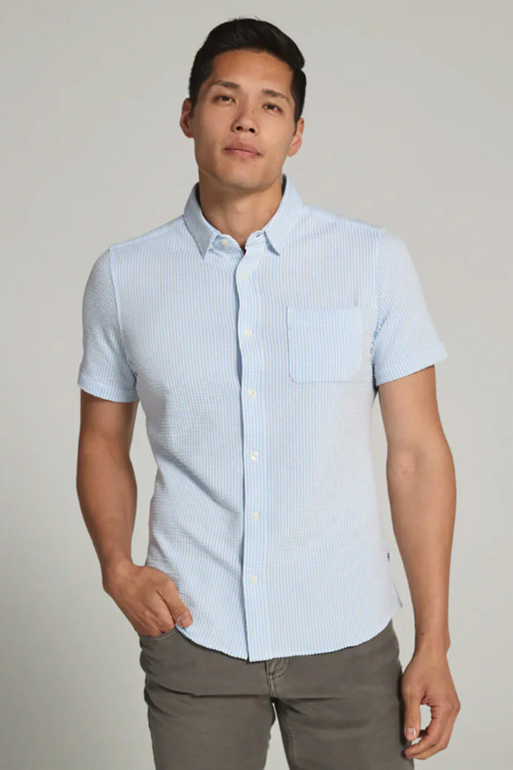 7Diamonds Keaton Striped Shirt for Men in Blue | SMK-7519 BLUE SEER - Image 5
