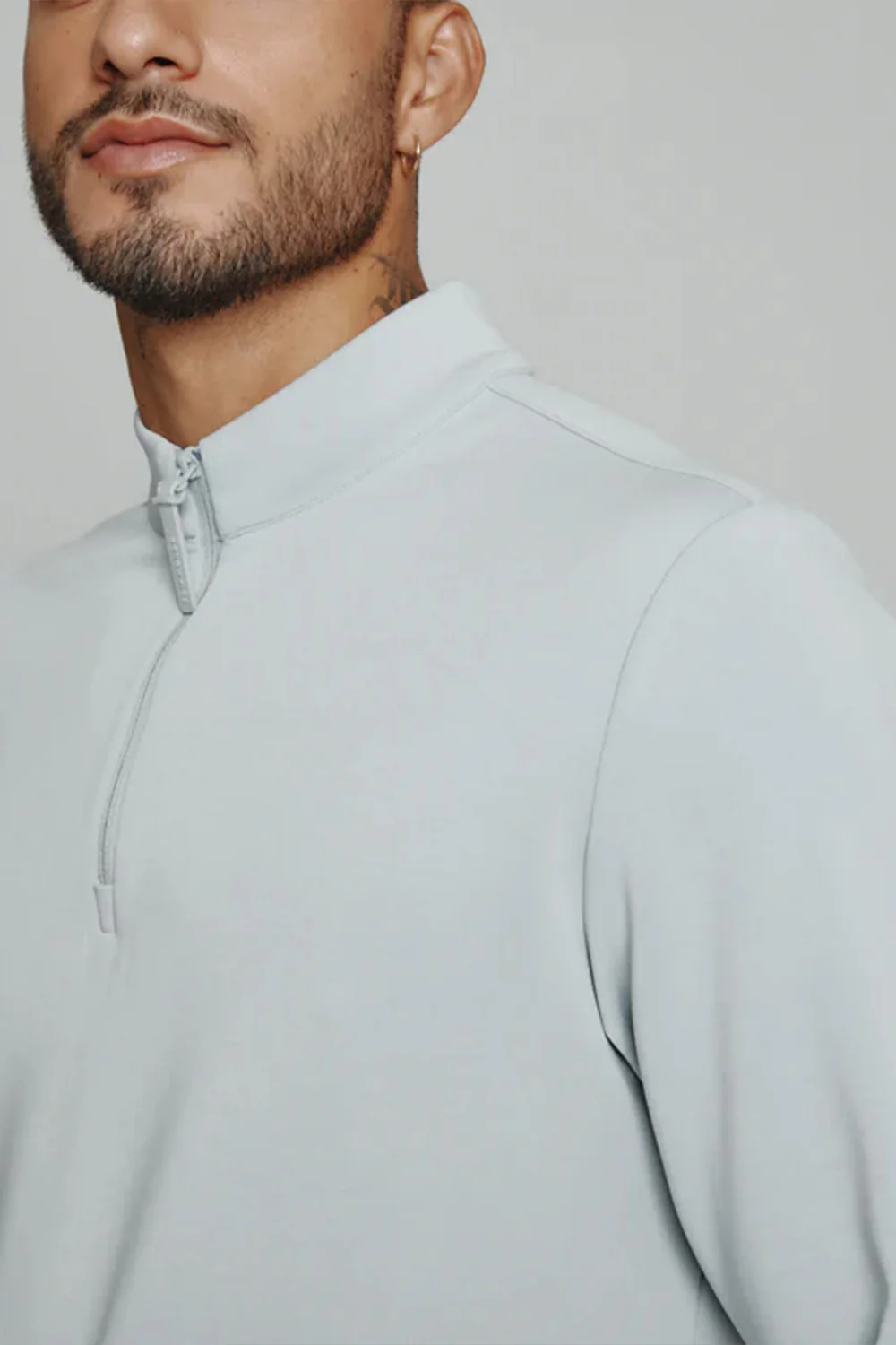 7Diamonds REV Quarter Zip Pullover for Men in Platinum | SPV-1032-PLATINUM - Image 3