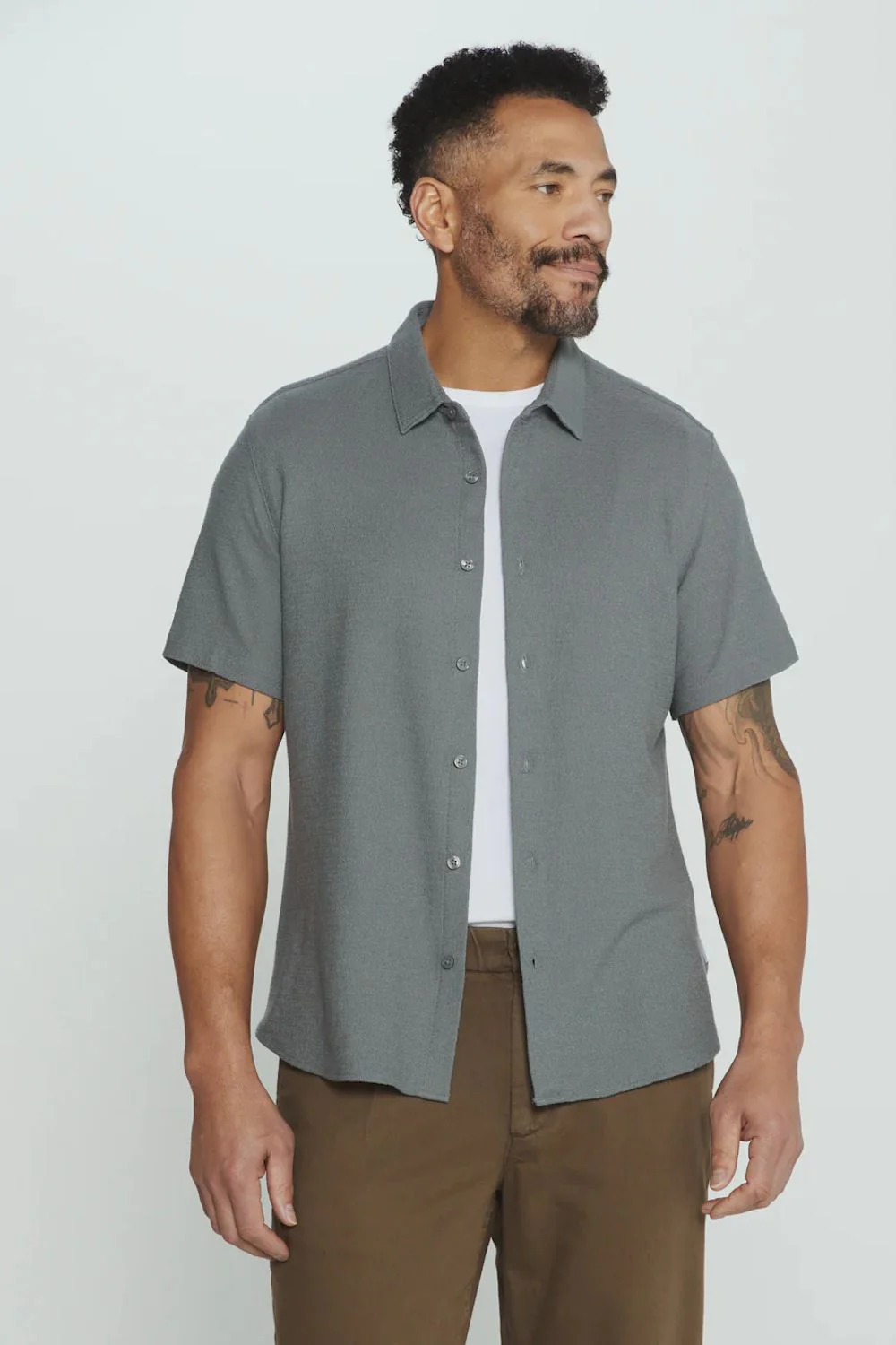 7Diamonds Rowan Shirt for Men in Basil | SMK-8381 BASIL - Image 2