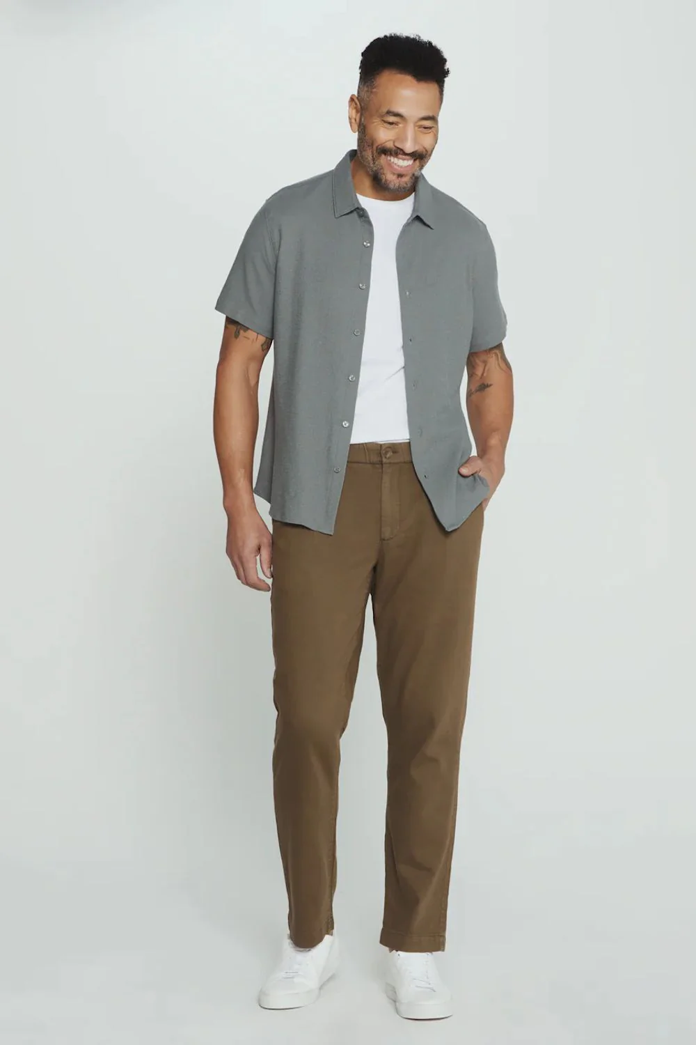 7Diamonds Rowan Shirt for Men in Basil | SMK-8381 BASIL - Image 3