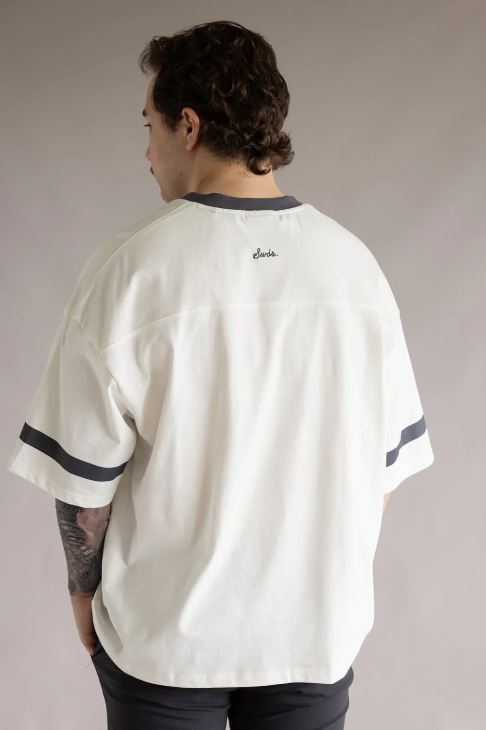 91 Graphic Jersey T-Shirt for Men in White | CKTS-D335 OFF WHITE - Image 3