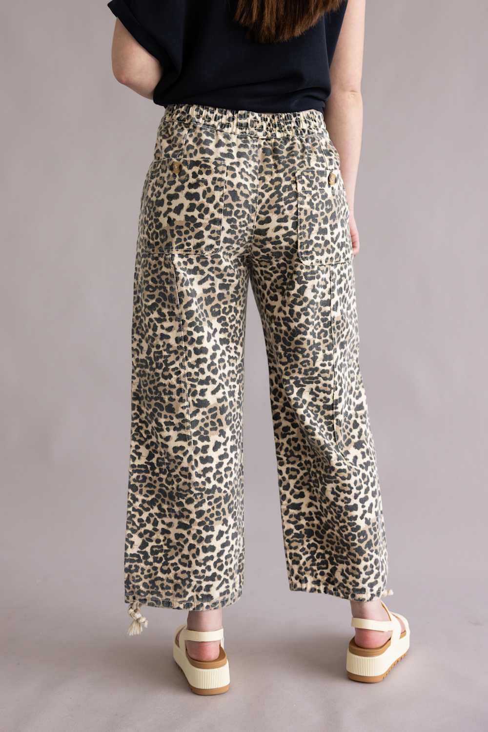 Aaron & Amber Leopard Pants for Women in Leopard Print | MAP2675-LEOPARD - Image 3